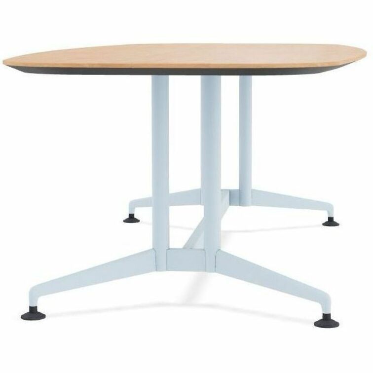 Special-T ZIA Series Conference Table, Elipse Top, 84"W x 48"D x 29"H, Kensington Maple HPL, Powder Coated Double Column Cast Aluminum/Steel Base, 2 Tables per Bundle