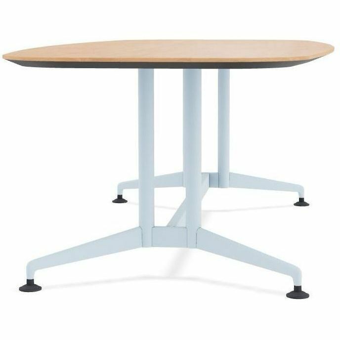 Special-T ZIA Series Conference Table, Elipse Top, 84"W x 48"D x 29"H, Kensington Maple HPL, Powder Coated Double Column Cast Aluminum/Steel Base, 2 Tables per Bundle