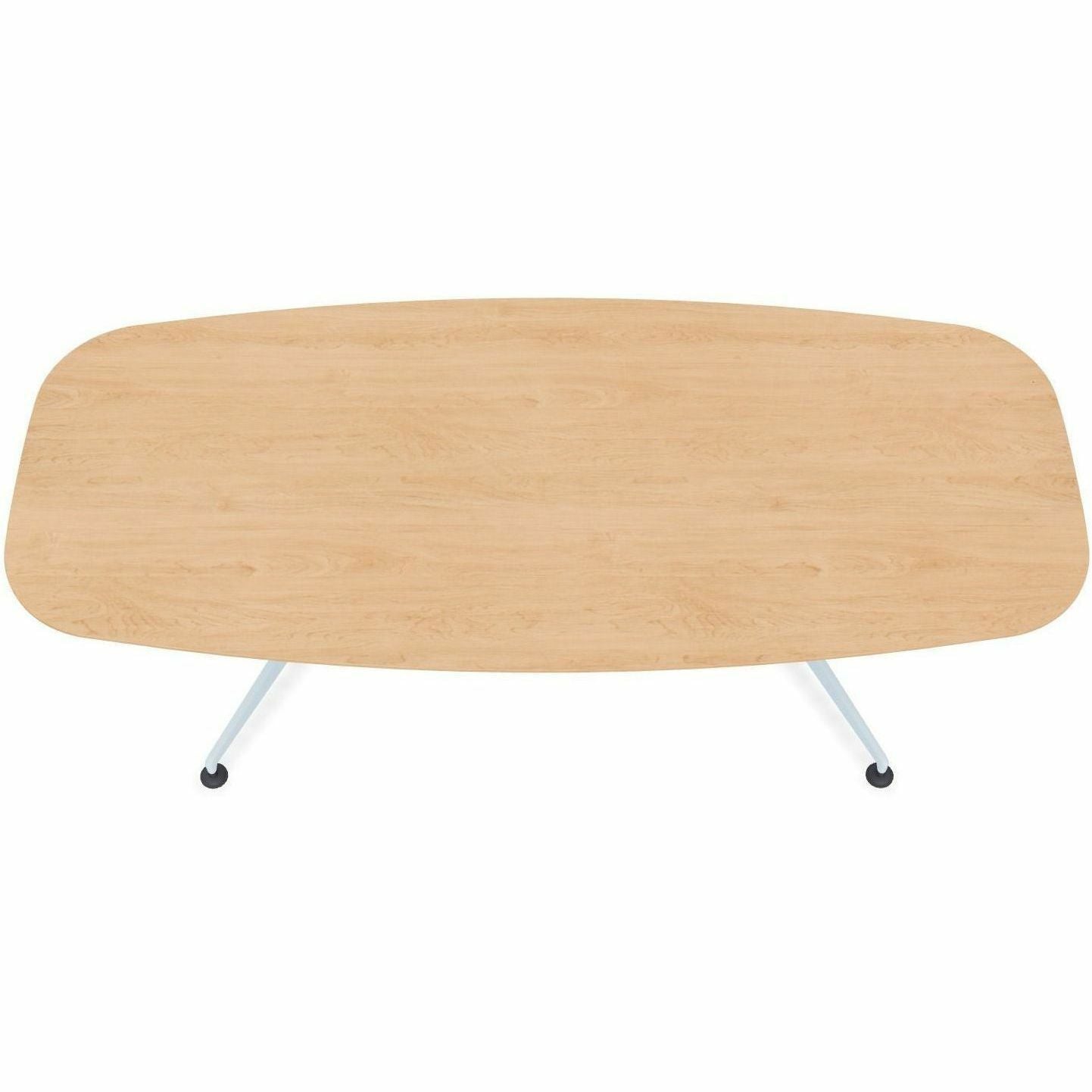 Special-T ZIA Series Conference Table, Elipse Top, 84"W x 48"D x 29"H, Kensington Maple HPL, Powder Coated Double Column Cast Aluminum/Steel Base, 2 Tables per Bundle
