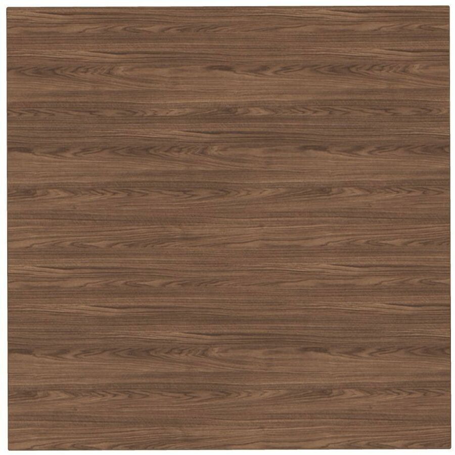 Special-T ZIA Series Hospitality Tables, Square 36"x36", 36" Height, Walnut High Pressure Laminate, Powder Coated X-Shaped Cast Aluminum/Steel Base, Mid-Century Modern Style, 8 per Bundle