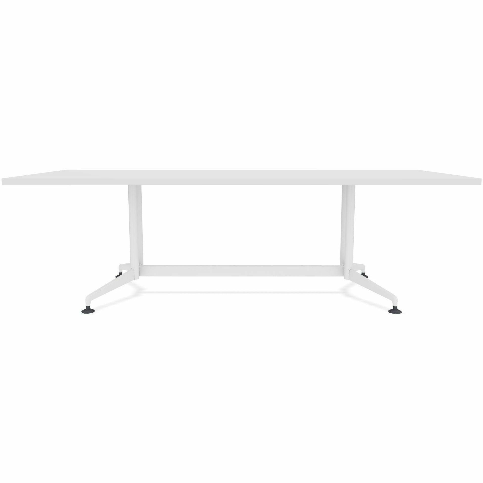 Special-T ZIA Series Conference Table, Rectangle, 96" x 48", White High Pressure Laminate, Powder Coated Double Column Cast Aluminum/Steel Base, 29" Height, 2 Tables per Bundle