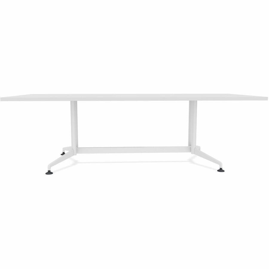 Special-T ZIA Series Conference Table, Rectangle, 96" x 48", White High Pressure Laminate, Powder Coated Double Column Cast Aluminum/Steel Base, 29" Height, 2 Tables per Bundle