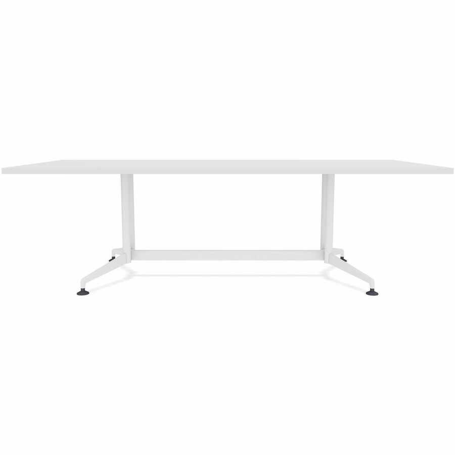 Special-T ZIA Series Conference Table, Rectangle, 96" x 48", White High Pressure Laminate, Powder Coated Double Column Cast Aluminum/Steel Base, 29" Height, 2 Tables per Bundle