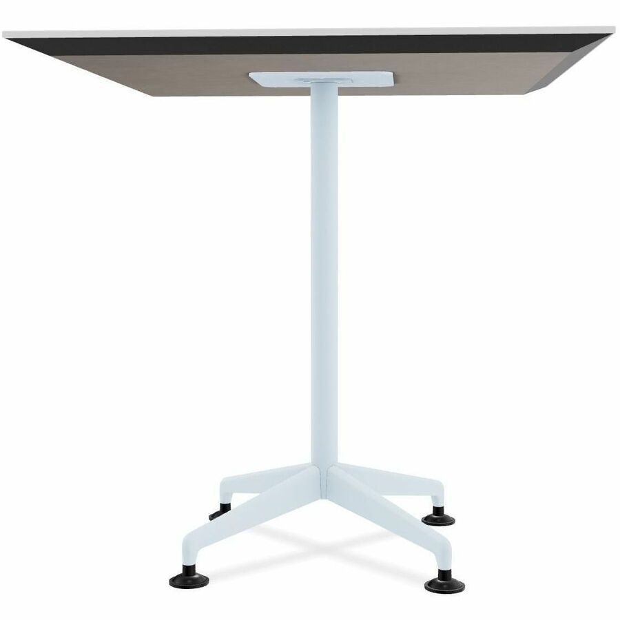 Special-T ZIA Series Hospitality Tables, Square 36"x36" White High Pressure Laminate Top, Powder Coated X-Shaped Cast Aluminum and Steel Base, Mid-Century Modern Style, 36" Height, 8 Tables per Bundle