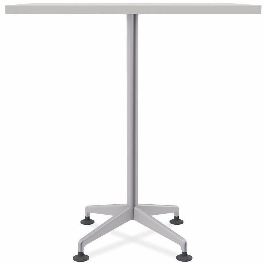 Special-T ZIA Series Hospitality Tables, Square 36"x36" Top, 42" Height, Mid-Century Modern, Gray Driftwood HPL, Powder Coated X-Shaped Cast Aluminum/Steel Base, 8 per Bundle