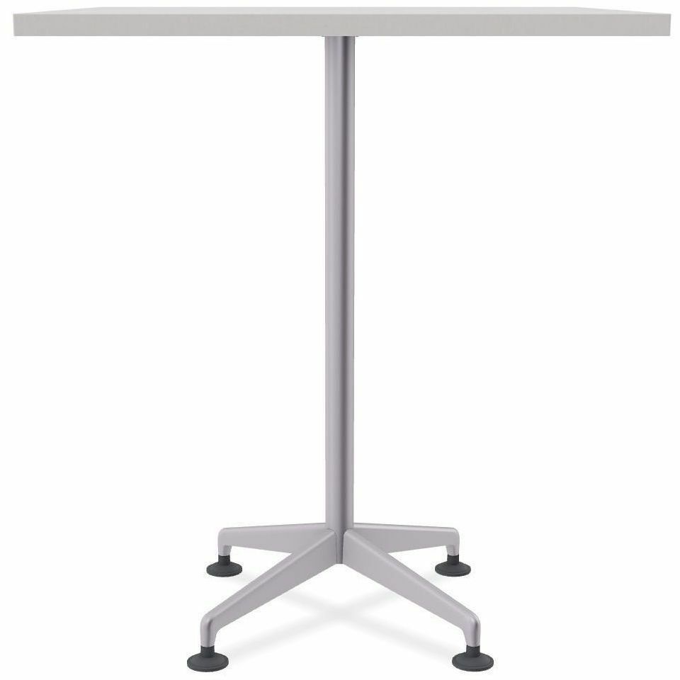 Special-T ZIA Series Hospitality Tables, Square 36"x36" Top, 42" Height, Mid-Century Modern, Gray Driftwood HPL, Powder Coated X-Shaped Cast Aluminum/Steel Base, 8 per Bundle