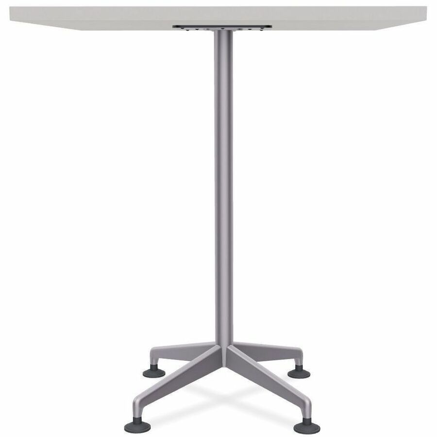 Special-T ZIA Series Hospitality Tables, Square 36"x36" Top, 42" Height, Mid-Century Modern, Gray Driftwood HPL, Powder Coated X-Shaped Cast Aluminum/Steel Base, 8 per Bundle