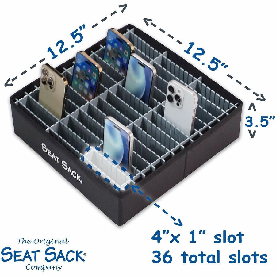 36 - 3.50" Height x 12.50" Width x 4.90" Depth - Desk - Portable, Foldable, Lightweight, Durable, Impact Resistant - Black - Polyester Fabric, Plastic - 1 Each