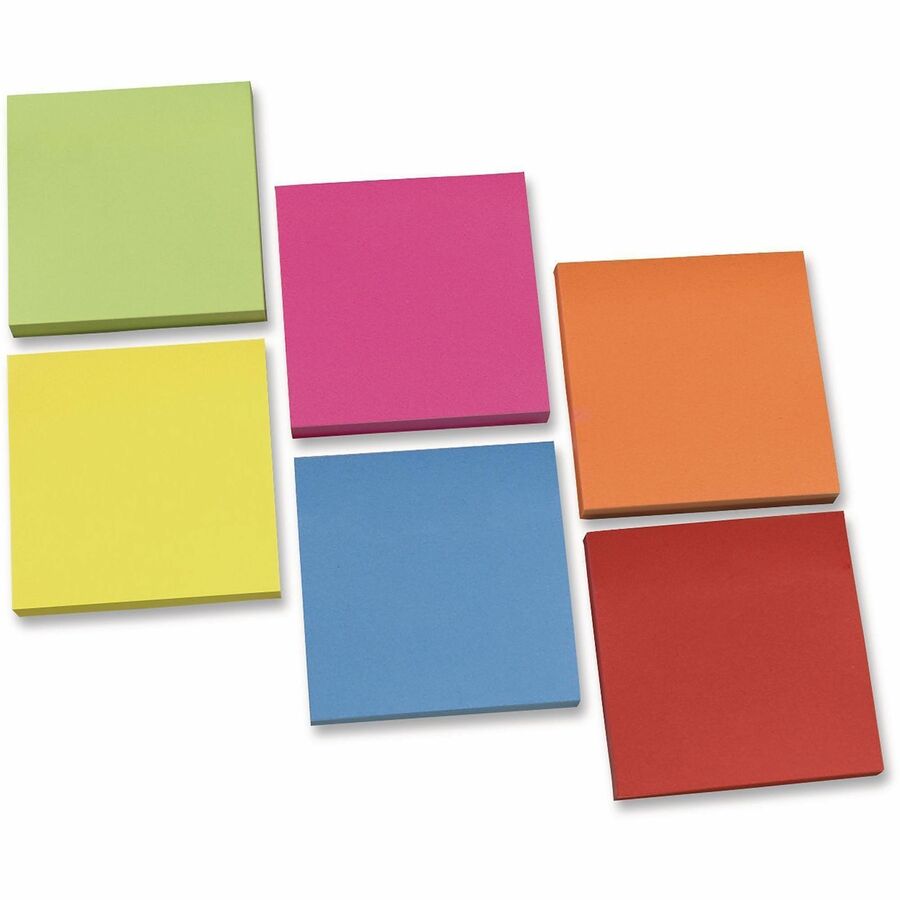 Universal Note Pad - 1200 x Assorted - Square - 100 Sheets per Pad - Ruled - Gray, Yellow, Blue Aura, Circular Gray, Tranquil Blue, Peach - Paper - Self-stick, Adhesive, Sticky - 12 /PadsPack - 1 Pack