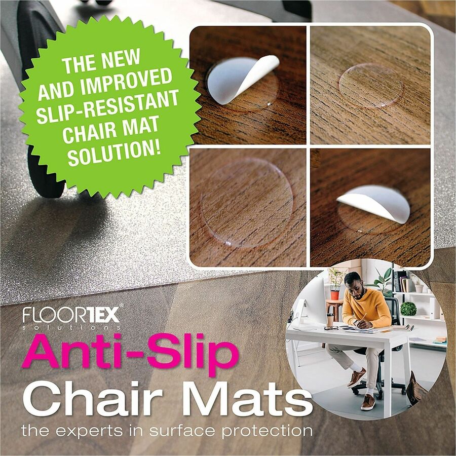 Floortex Cleartex Unomat Chair Mat - Pile Carpet, Hard Floor, Laminate Floor, Tile Floor, Home Office - 47" Length x 35" Width - Rectangular - Polycarbonate, Vinyl - Clear - 1 Each