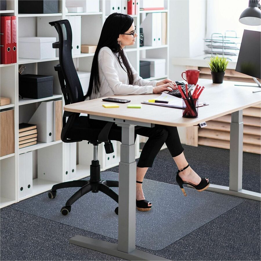 Floortex Cleartex Unomat Chair Mat - Pile Carpet, Hard Floor, Laminate Floor, Tile Floor, Home Office - 47" Length x 35" Width - Rectangular - Polycarbonate, Vinyl - Clear - 1 Each