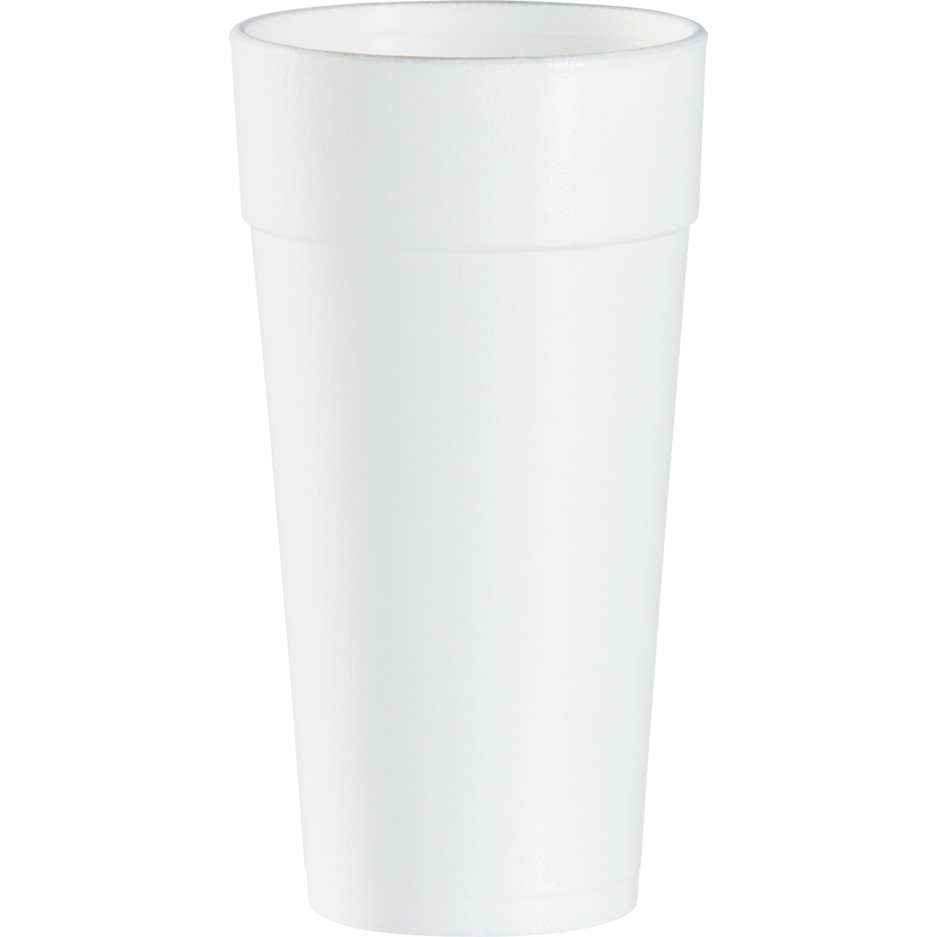 24 fl oz - Round - White - Foam - Coffee, Cappuccino, Tea, Hot Chocolate, Hot Cider, Juice, Soft Drink, Soda, Juice, Smoothie, Water - 20/Bag - 25 / Carton