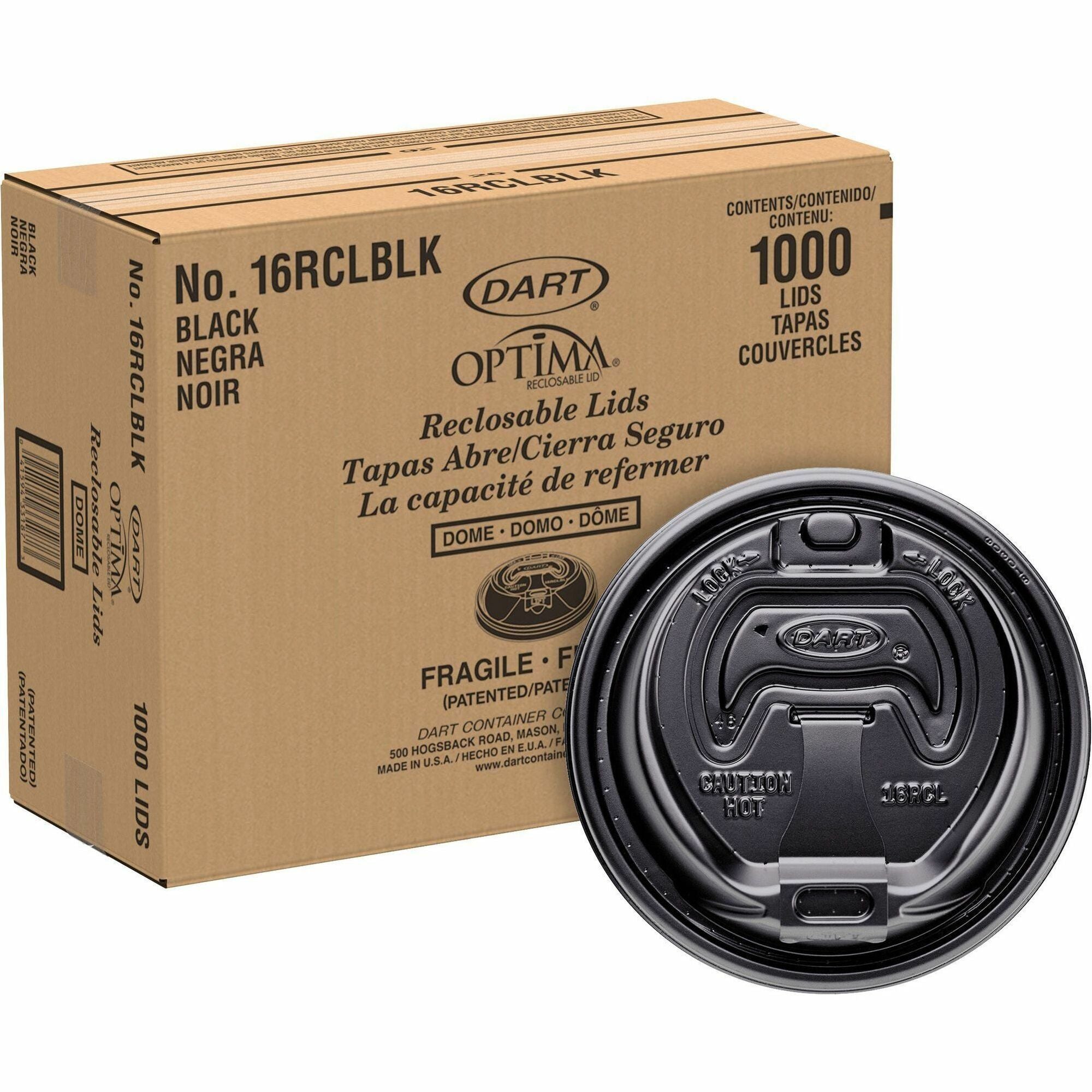 Round - Plastic - Black - 100/Bag - 1000 / Carton