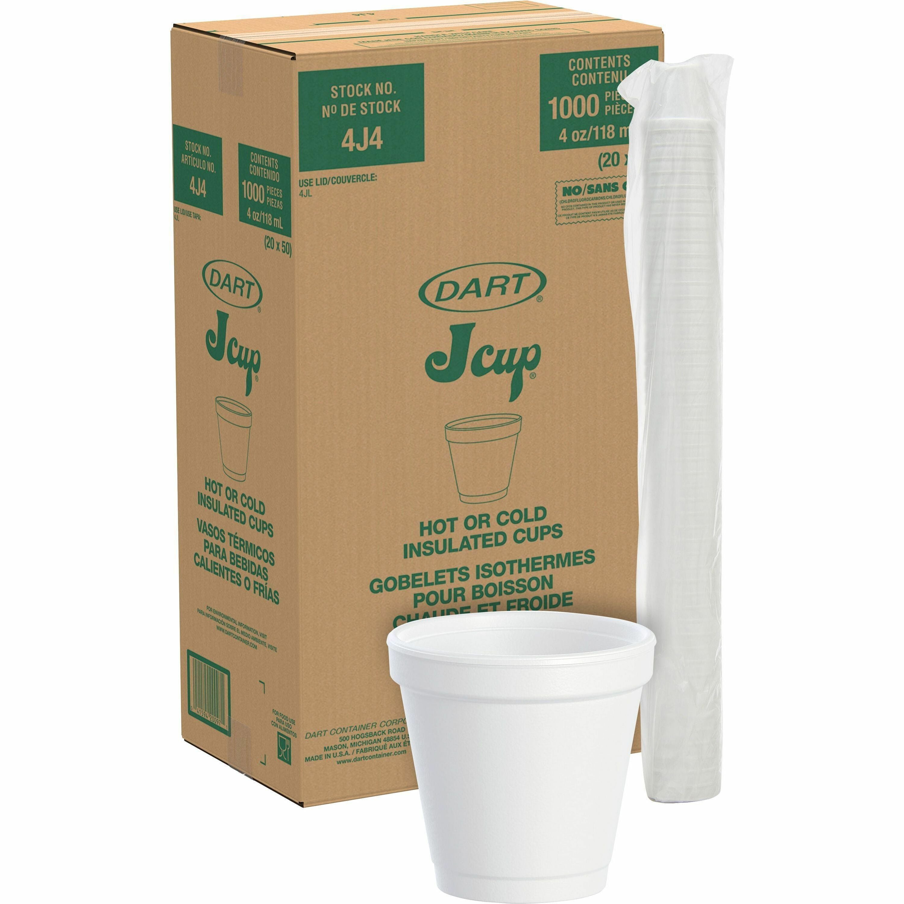 4 fl oz - Round - White - Foam - Coffee, Cappuccino, Tea, Hot Chocolate, Hot Cider, Juice, Soft Drink, Soda, Juice, Smoothie - 20/Pack - 50 / Carton