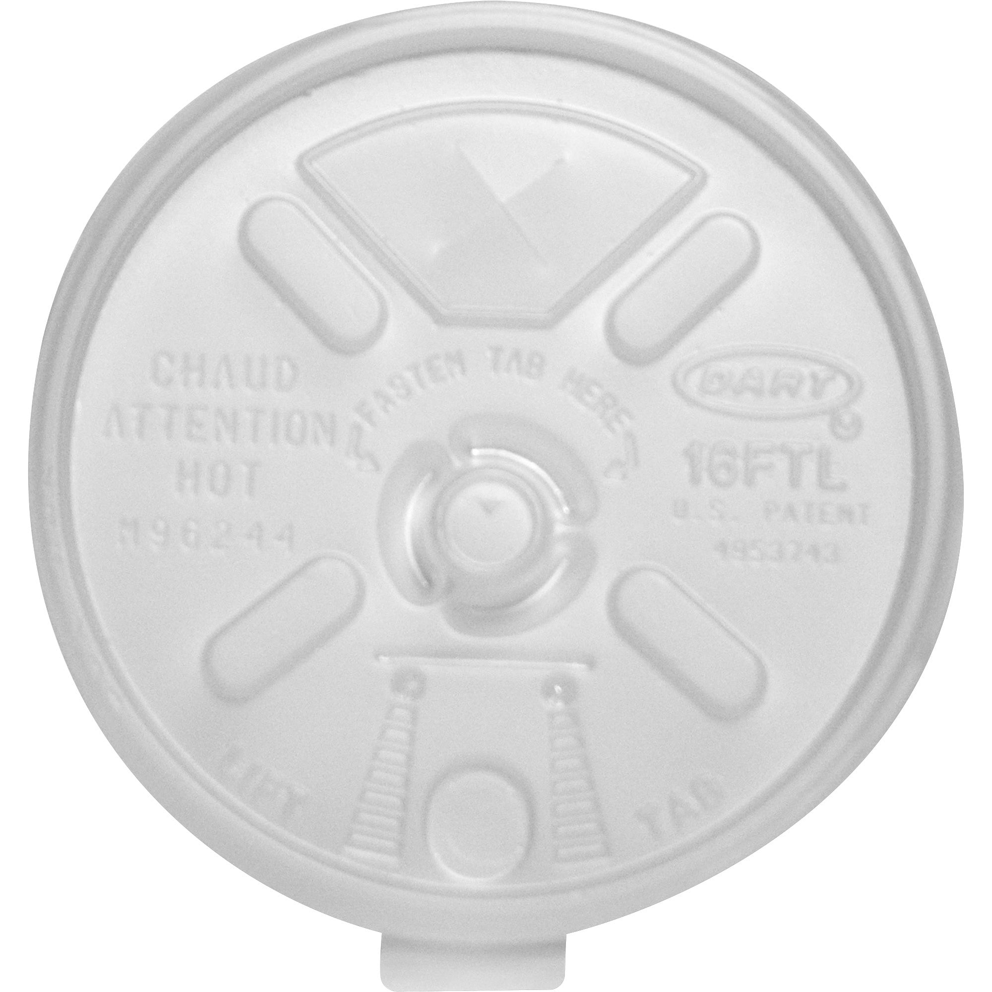Round - Plastic - White - 100/Bag - 10 / Carton