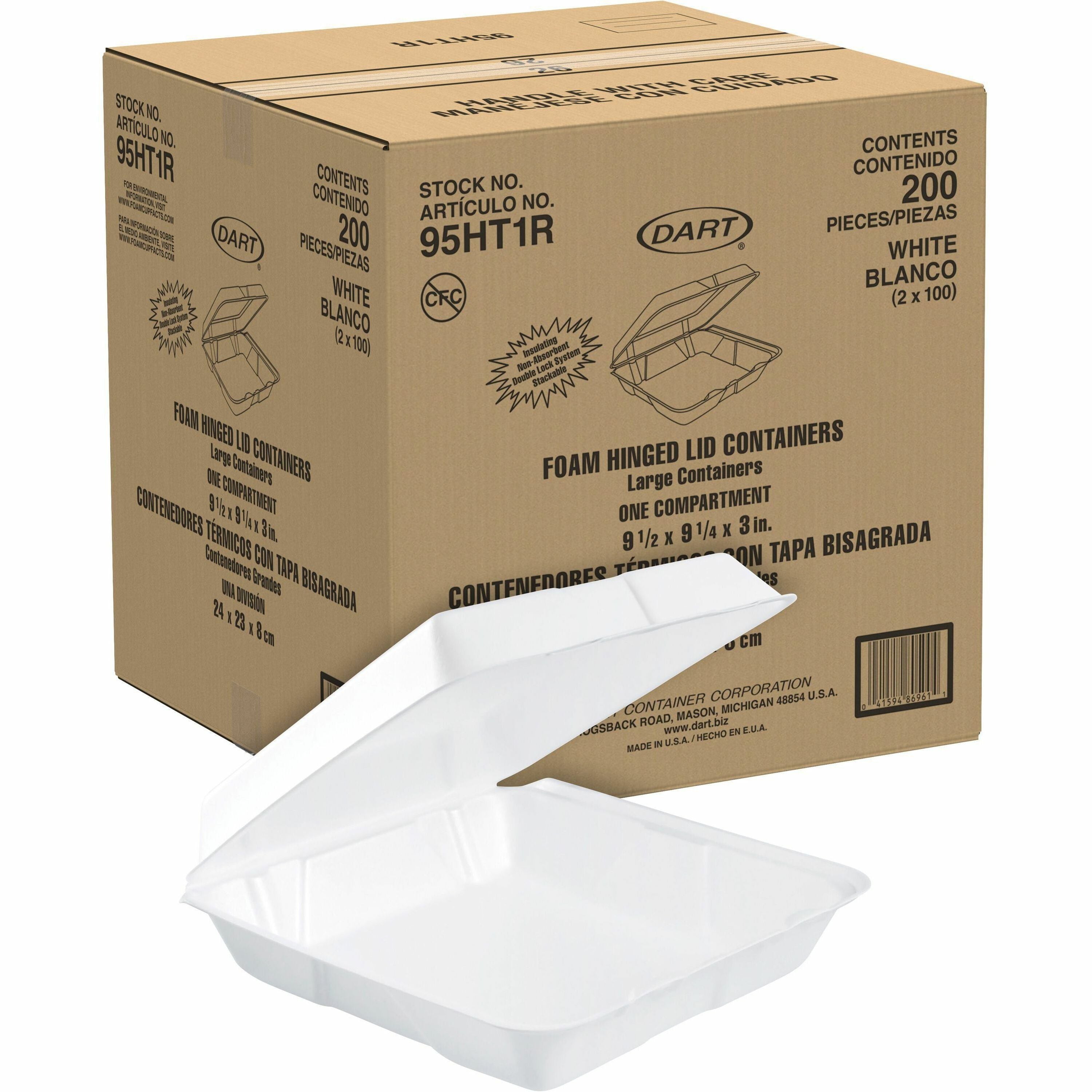 White - Foam Body - 100/Pack - 2 / Carton