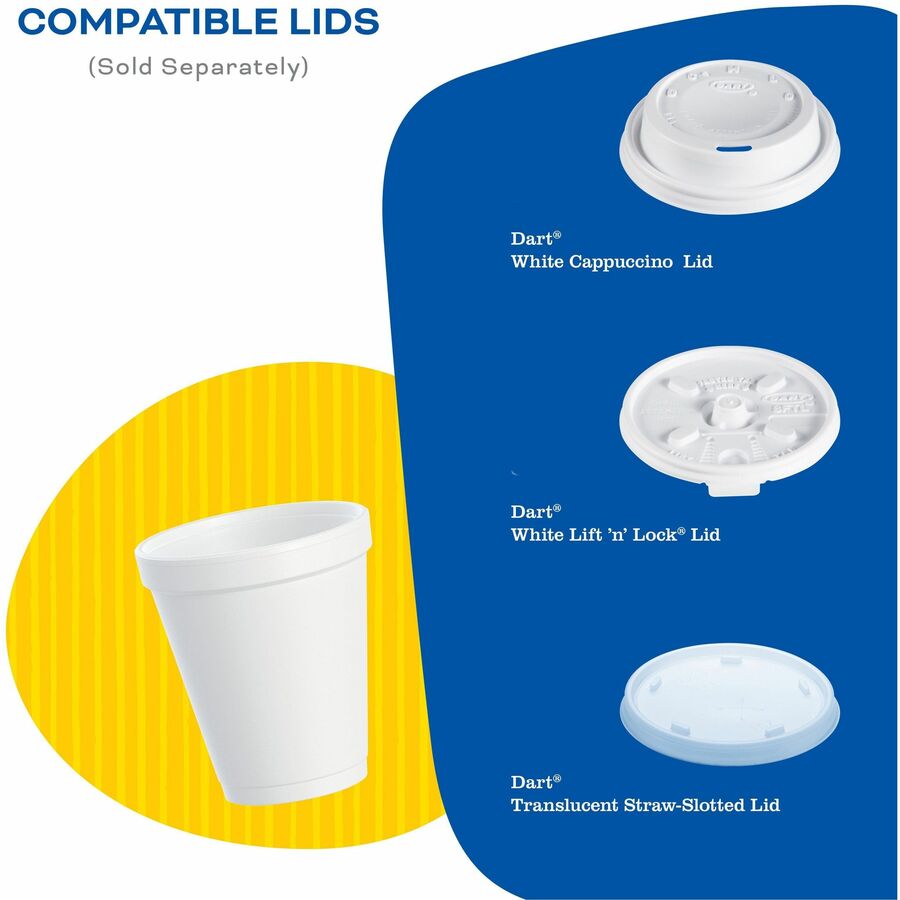 20 fl oz - Round - White - Foam - Beverage, Coffee, Cappuccino, Soft Drink, Juice, Hot Drink, Cold Drink, Iced Tea, Smoothie - 20/Pack - 25 / Carton