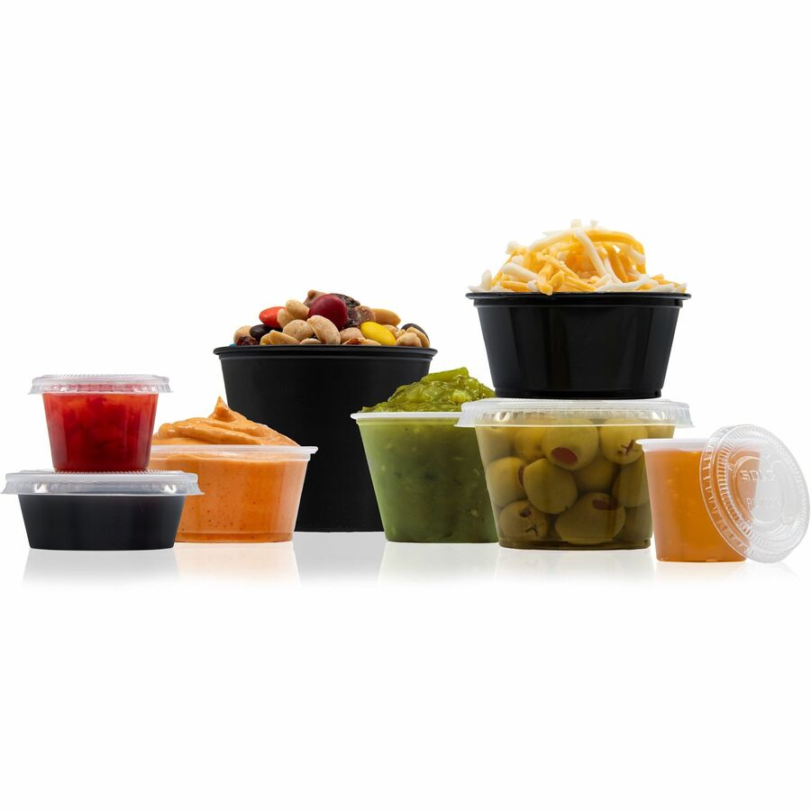 Food, Sauce, Salad - Microwave Safe - Clear - Plastic, Polypropylene Body - 125/Pack - 20 / Carton
