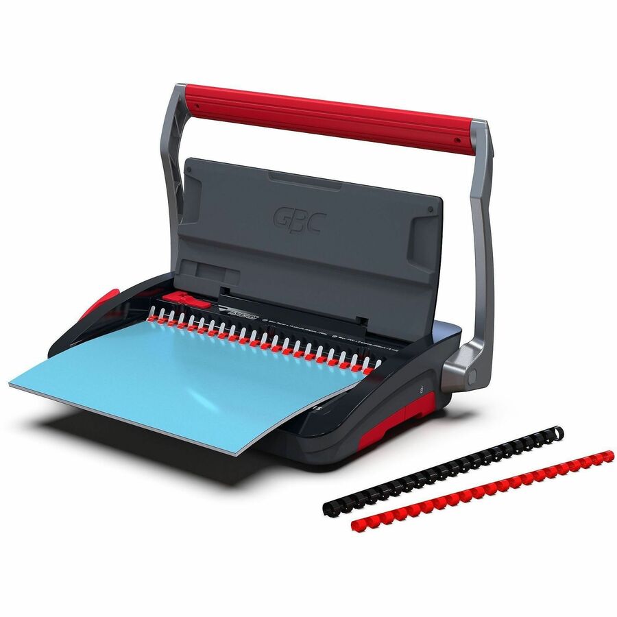 CombBind - 150 Sheet(s) Bind - 15 Punch - 3.5" Height x 18.1" Width x 11.5" Depth - Black, Red