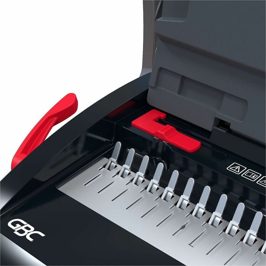 CombBind - 150 Sheet(s) Bind - 15 Punch - 3.5" Height x 18.1" Width x 11.5" Depth - Black, Red