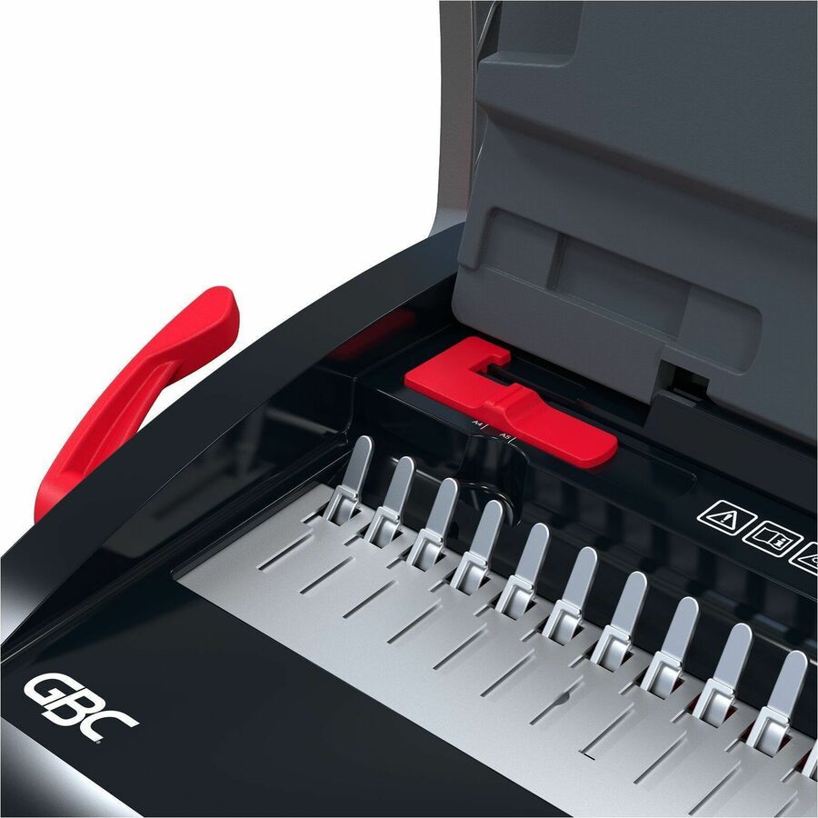 CombBind - 150 Sheet(s) Bind - 15 Punch - 3.5" Height x 18.1" Width x 11.5" Depth - Black, Red