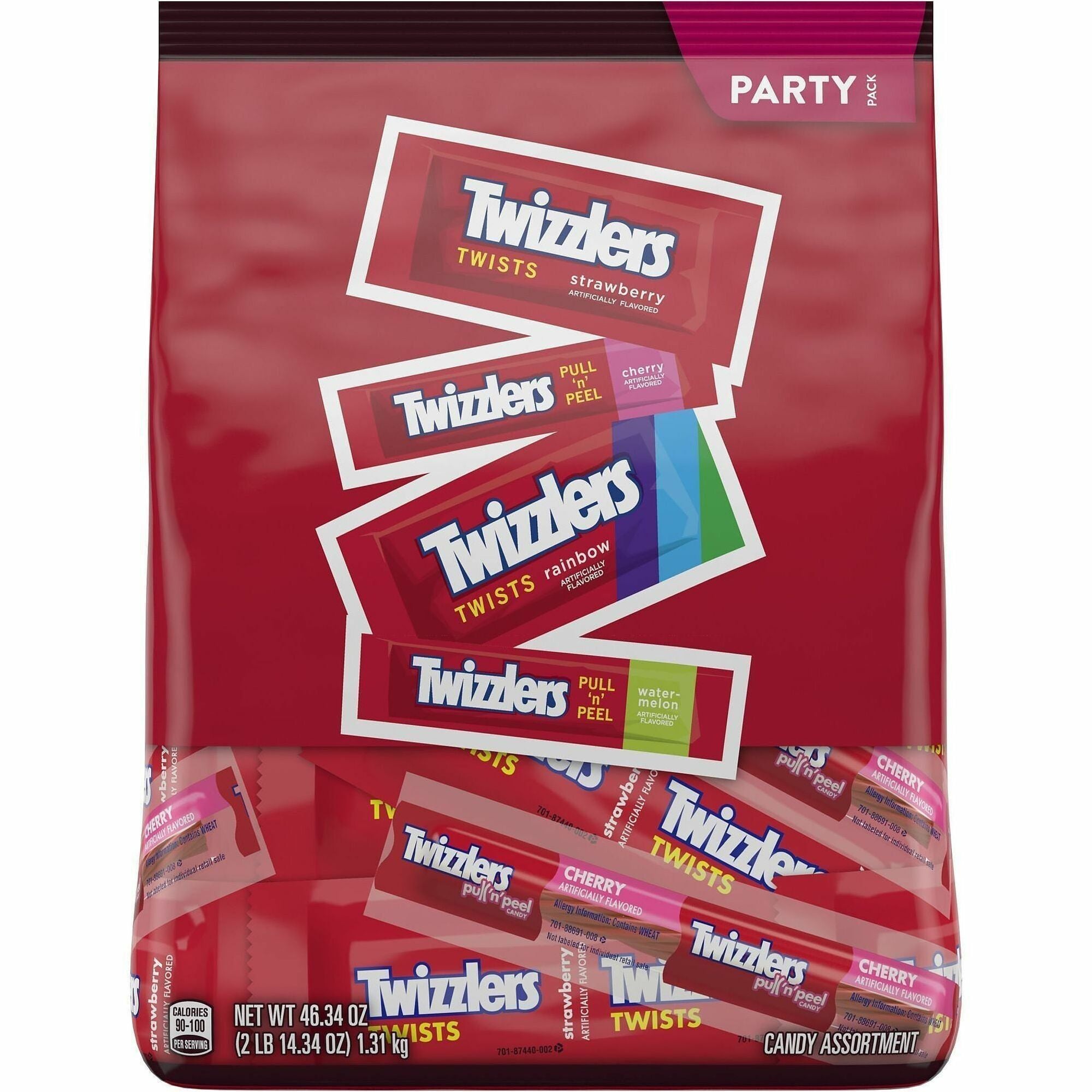 Twizzlers Assorted Flavored Licorice Style Candy Bulk Party Pack, 46.34 oz