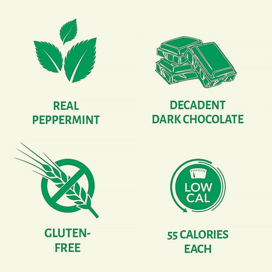 Green Rabbit Chocolate - Dark Chocolate, Peppermint - Gluten-free, Low Fat, Individually Wrapped - 3 lb - 175 /Bag - 1