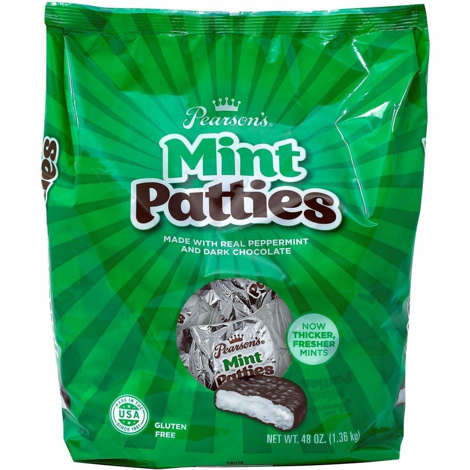 Green Rabbit Chocolate - Dark Chocolate, Peppermint - Gluten-free, Low Fat, Individually Wrapped - 3 lb - 175 /Bag - 1