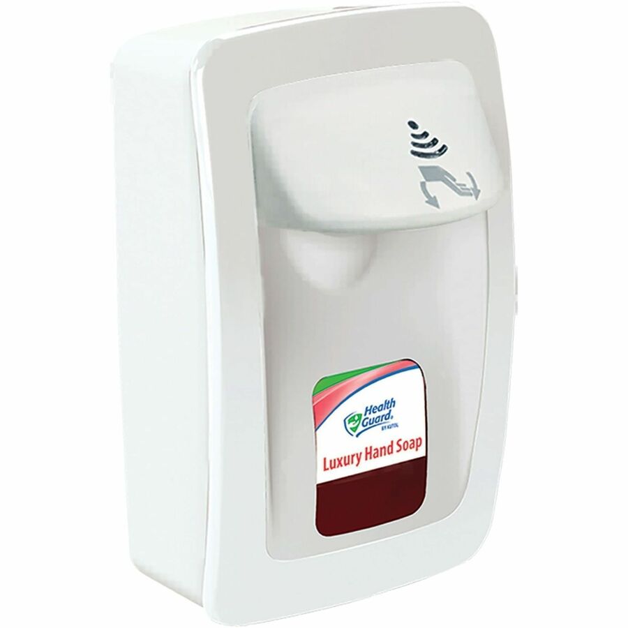Health Guard DesignerSeries NoTouch M-Fit Dispenser - Automatic - 1.27 quart Capacity - Support 4 x C Battery - Touch-free, Refillable, Low Battery Indicator, Site Window - White - 1 Each