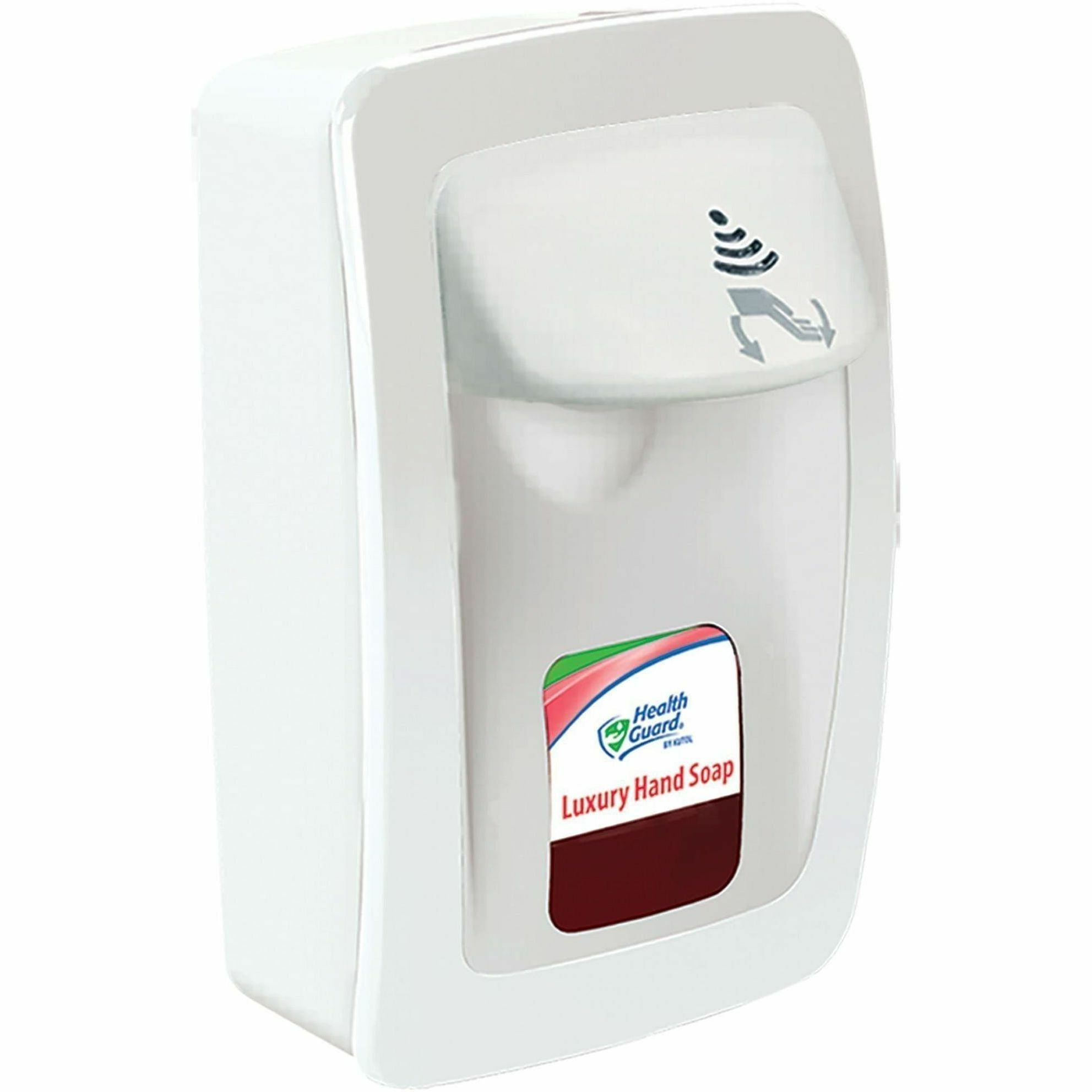 Health Guard DesignerSeries NoTouch M-Fit Dispenser - Automatic - 1.27 quart Capacity - Support 4 x C Battery - Touch-free, Refillable, Low Battery Indicator, Site Window - White - 1 Each