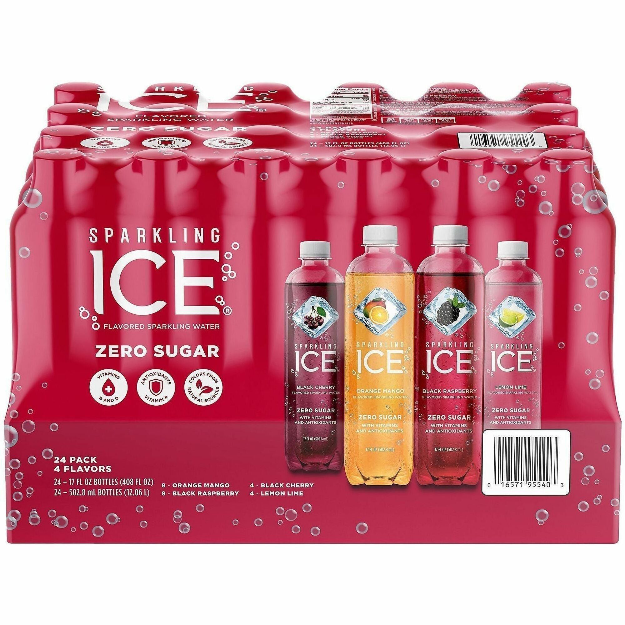Black Cherry, Lemon Lime, Orange Mango, Raspberry - 1 / Carton