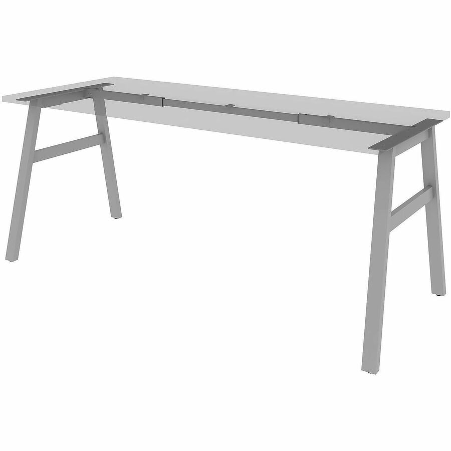 Lorell Table Base - Powder Coated A-shaped, Silver Base - 28.50" Height x 71.60" Width x 29.10" Depth - Metal Base Material - 1 Each