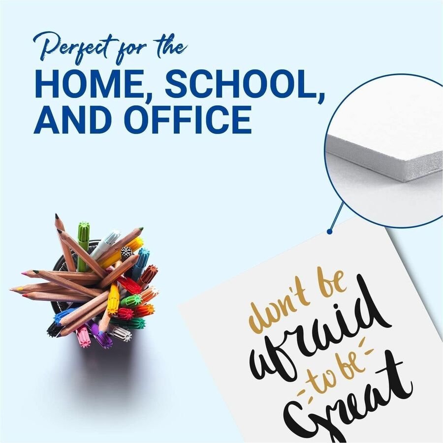 School Project, Presentation, Crafting, Sign - 20" Width x 30" Depth x 180 mil Thickness - White - Foam - 10 / Carton