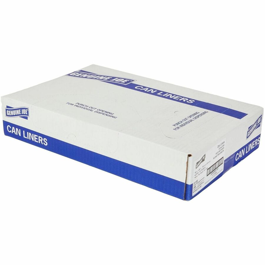 Genuine Joe Linear Low Density Can Liners - 30" Length x 36" Width x 0.75 mil (19 Micron) Thickness - Low Density - White - Linear Low-Density Polyethylene (LLDPE), Polyethylene - Garbage, Can Liner