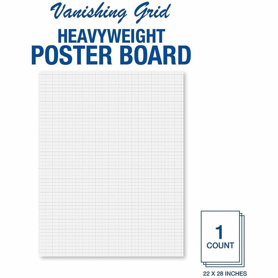 Project, Sign, Presentation, Chart - 22" Width x 28" Depth - Grid - White - 24 / Carton