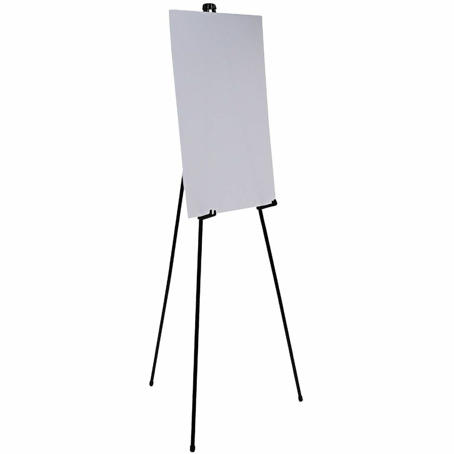 Lorell Presentation Easel - 20 lb Load Capacity - Aluminum, Steel, Metal - Black - For Presentation, Travel - Heavy Duty, Collapsible, Portable, Lightweight, Sturdy, Adjustable, Non-skid Feet
