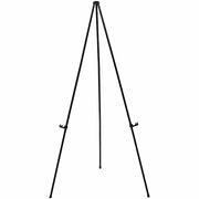 Lorell Presentation Easel - 20 lb Load Capacity - Aluminum, Steel, Metal - Black - For Presentation, Travel - Heavy Duty, Collapsible, Portable, Lightweight, Sturdy, Adjustable, Non-skid Feet