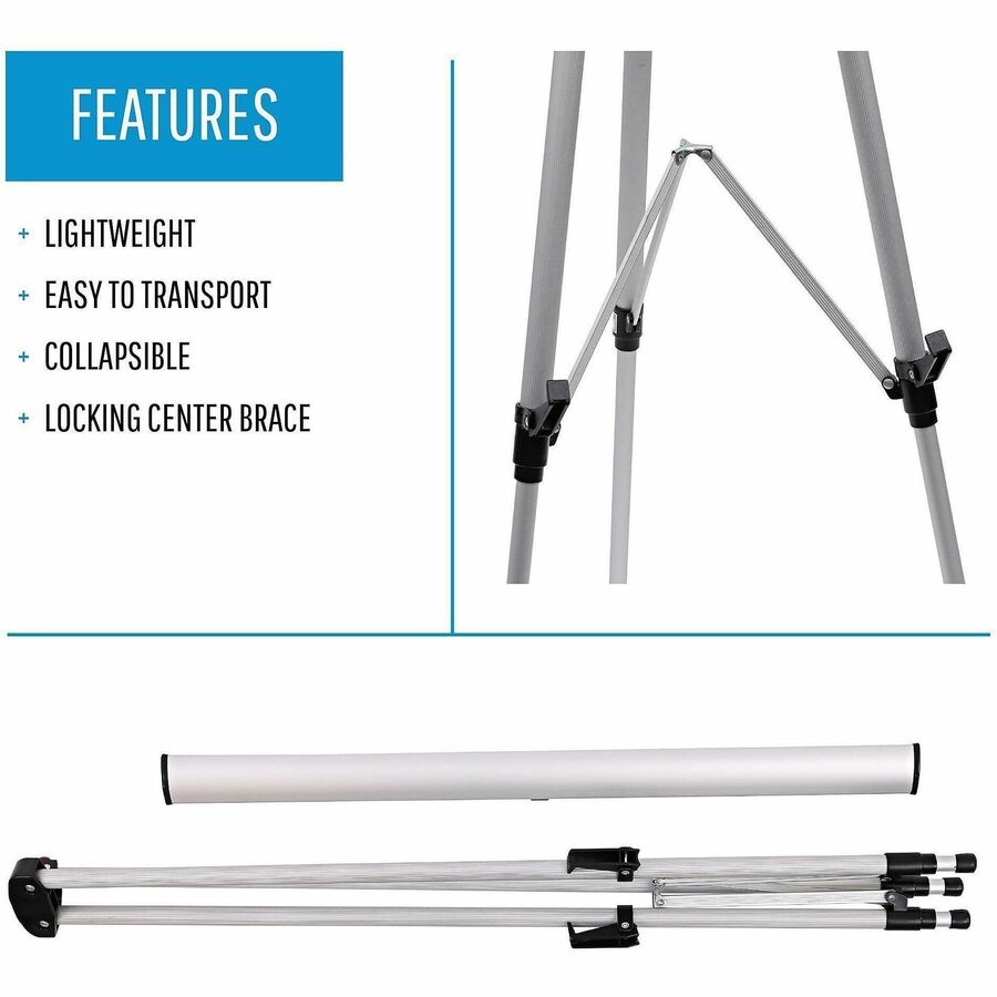 Lorell Presentation Easel - Silver - For Presentation - Lightweight