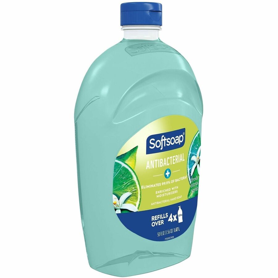 Softsoap Liquid Hand Soap - Fresh Citrus Scent - 1.56 quart - Bacteria Remover - Hand, Skin - Moisturizing - Antibacterial - Green - Paraben-free, Phthalate-free - 6 / Carton