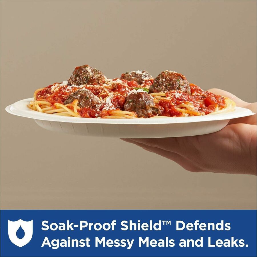 Food - Disposable - 10" Diameter - White - Paper Body - Round - 500 / Case
