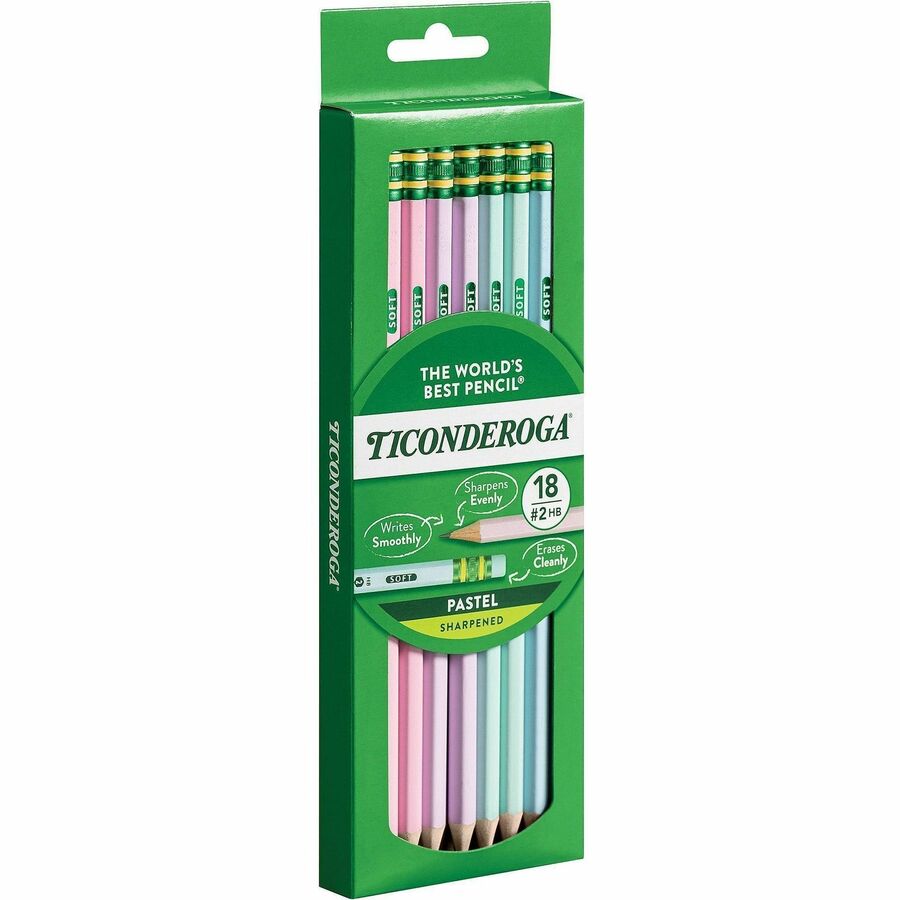 Ticonderoga Pastel Wood-Cased No. 2 Pencils