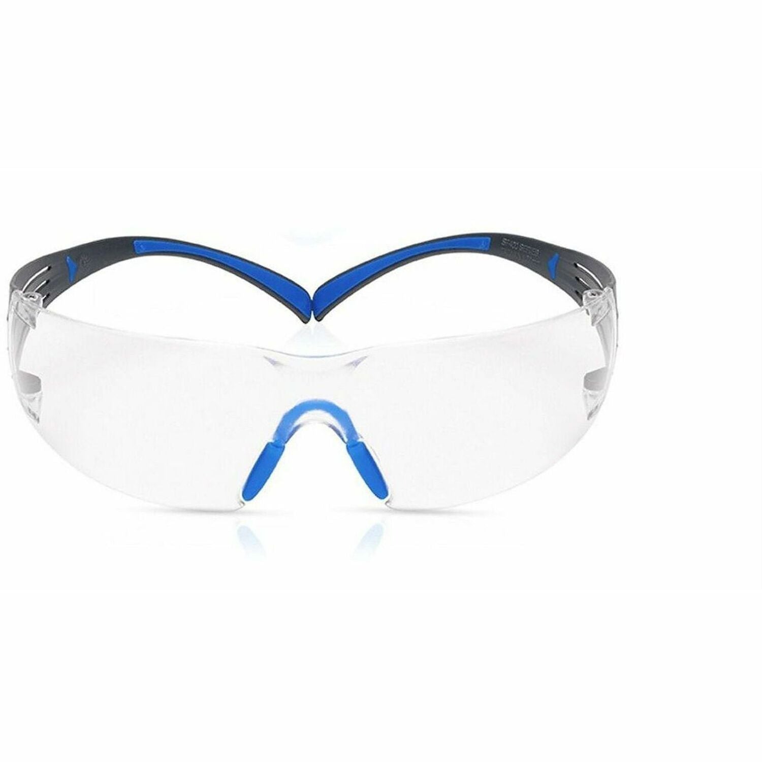 3M SecureFit 400 Protective Eyewear, Clear Lens, Blue/Gray/Black Frame, Anti-Fog, Impact & Scratch Resistant, Self-Adjusting, Lightweight, 1 Pair