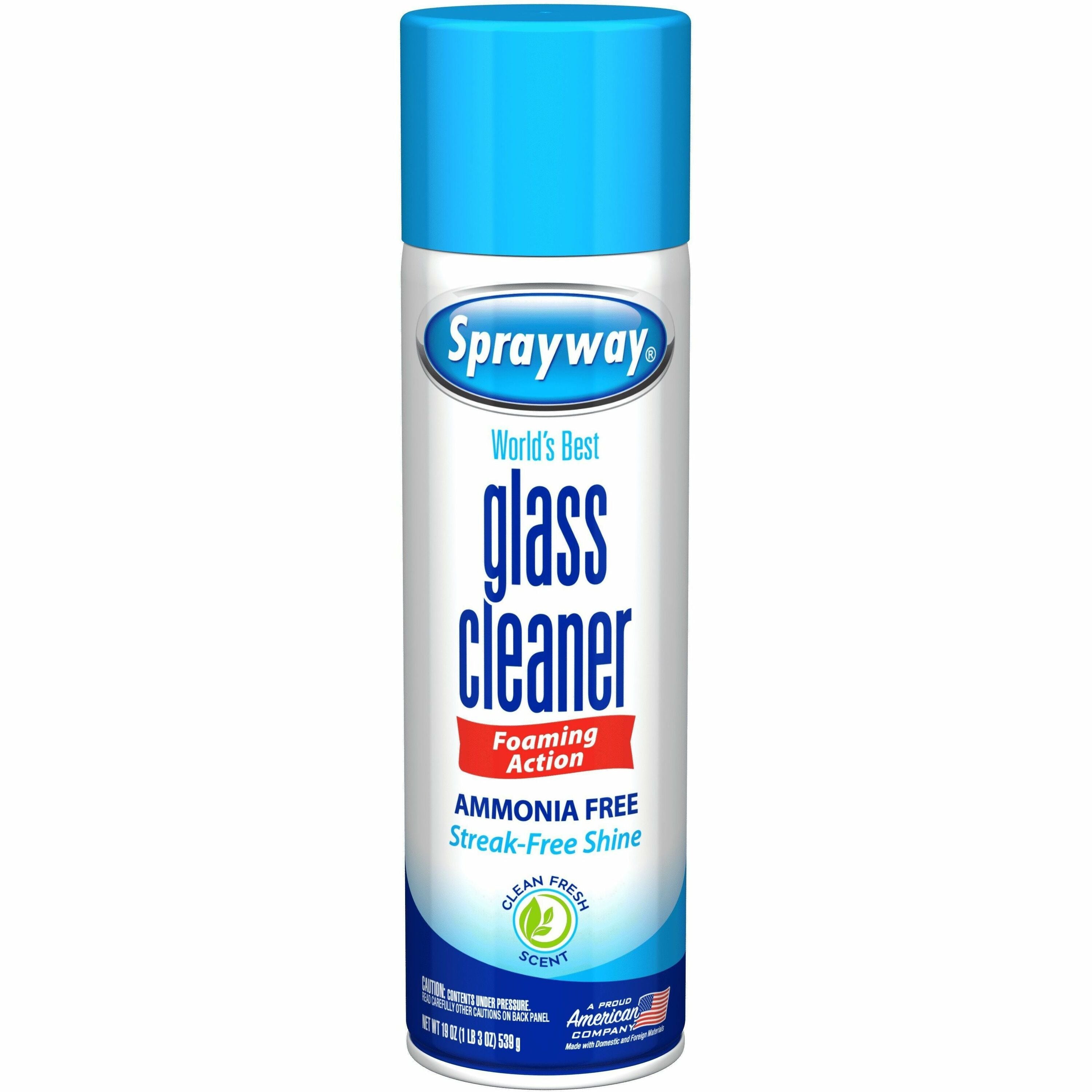 For Mirror, Window, Windshield, Glass - Aerosol, Foam - 19 fl oz (0.6 quart) - Fresh, Pleasant Scent - Recommended For: Soil Remover - No-rinse, Ammonia-free, Easy to Use, Fast Acting, Quick Drying - Blue - 12 / Carton