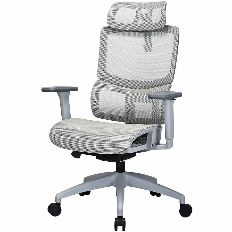Lorell Ripley All-Mesh High-Back Chair with Articulating Lumbar Support - Mesh Back Material - High Back - Gray - Mesh - 1 Each