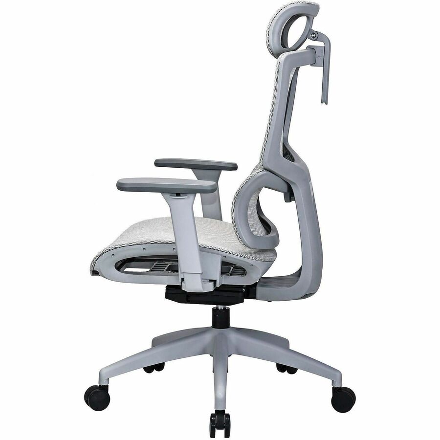 Lorell Ripley All-Mesh High-Back Chair with Articulating Lumbar Support - Mesh Back Material - High Back - Gray - Mesh - 1 Each