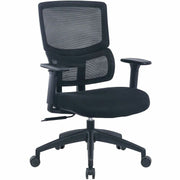 Mid Back - Black - Fabric, Mesh - 1 Each