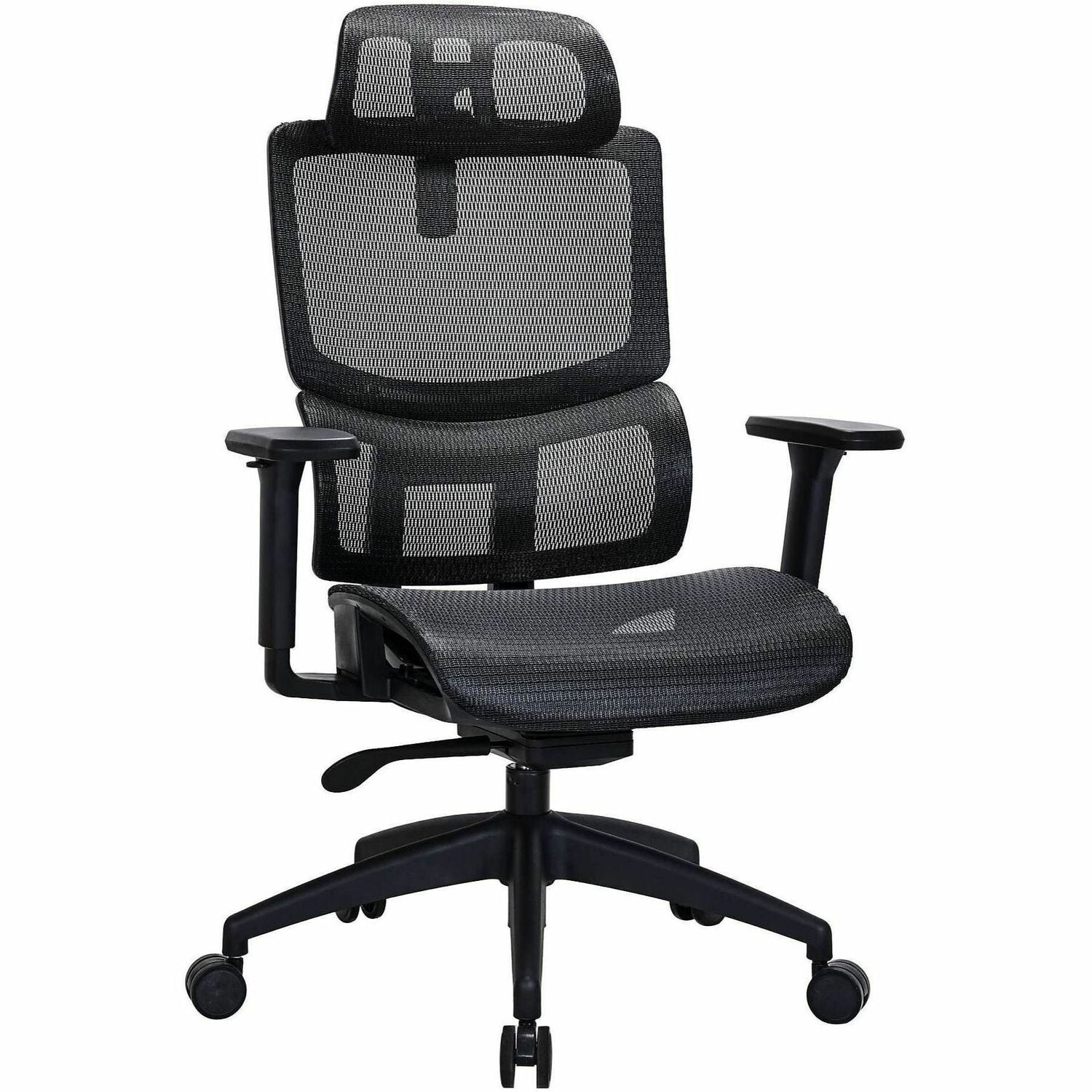Lorell Ripley All-Mesh High-Back Chair with Articulating Lumbar Support - Mesh Back Material - High Back - Black - Mesh - 1 Each