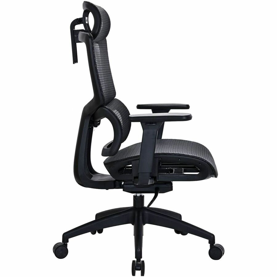 Lorell Ripley All-Mesh High-Back Chair with Articulating Lumbar Support - Mesh Back Material - High Back - Black - Mesh - 1 Each