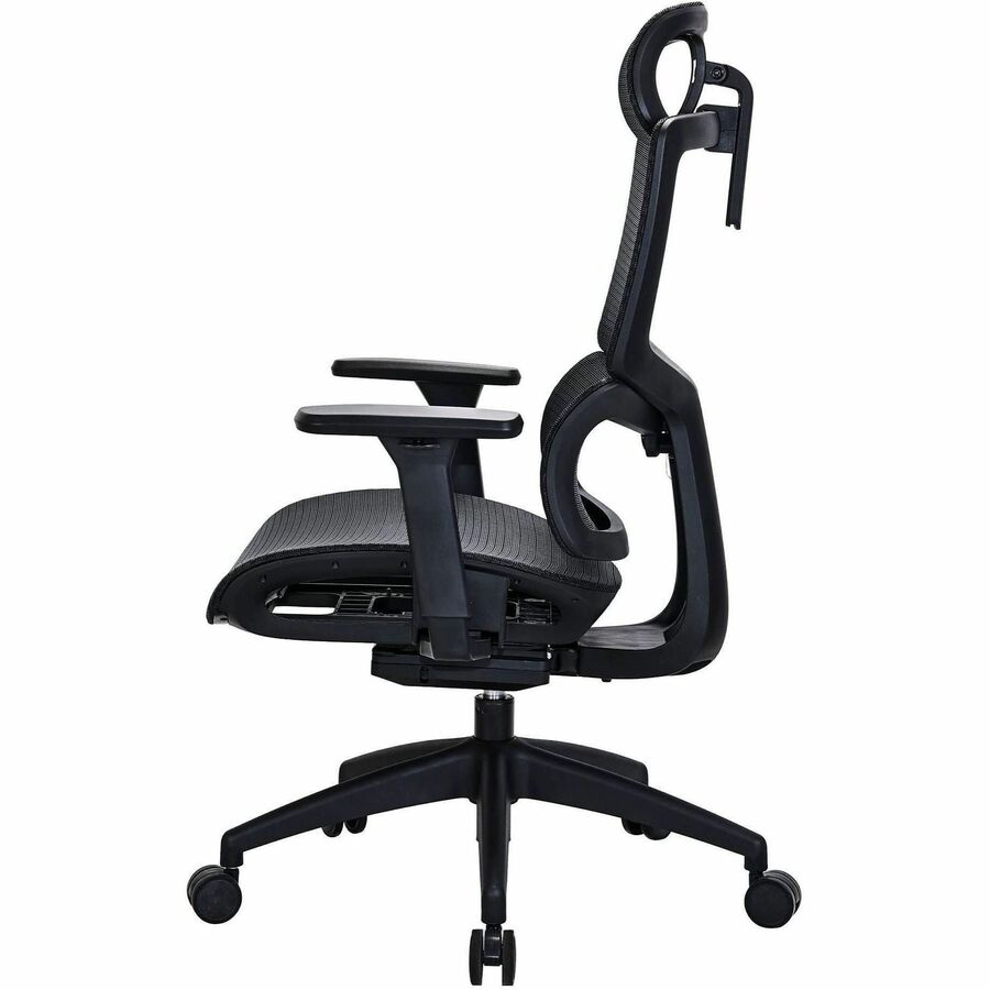 Lorell Ripley All-Mesh High-Back Chair with Articulating Lumbar Support - Mesh Back Material - High Back - Black - Mesh - 1 Each