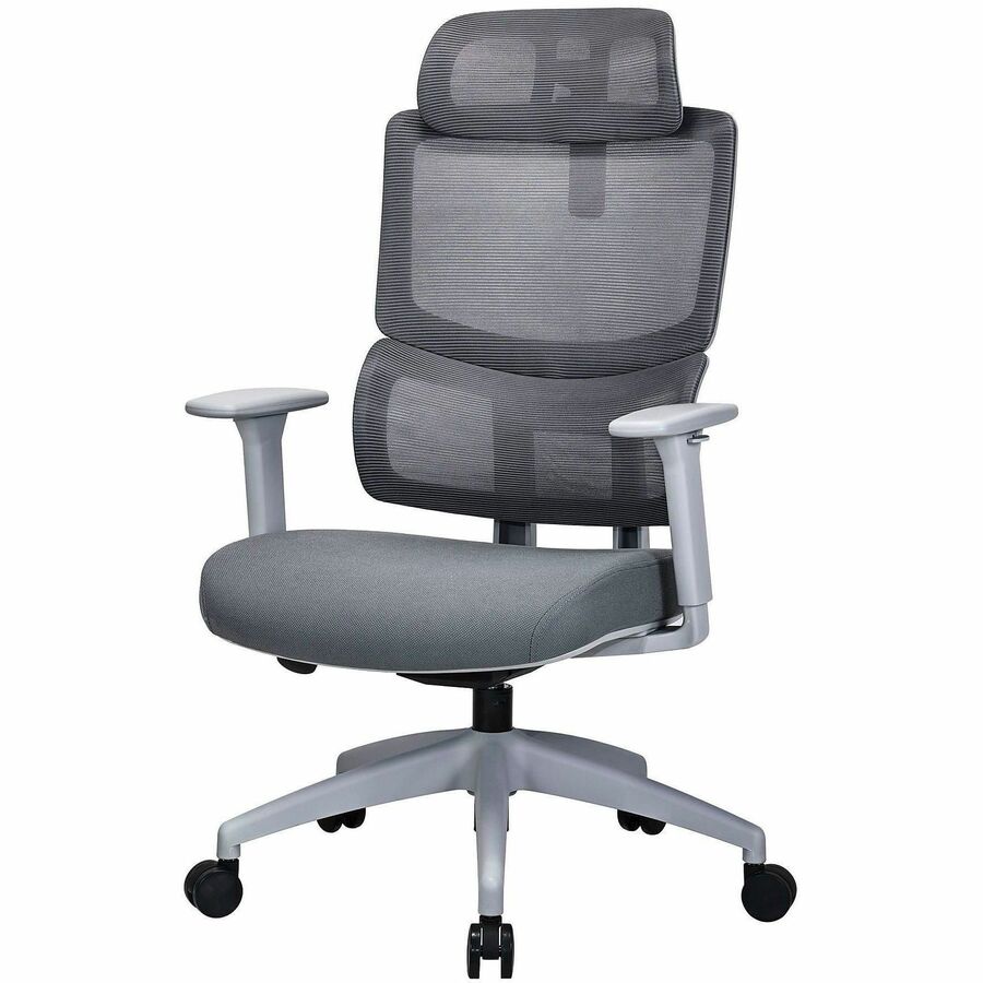 Lorell Ripley High Mesh-Back Chair with Articulating Lumbar Support - High Back - Gray - Fabric, Mesh - 1 Each